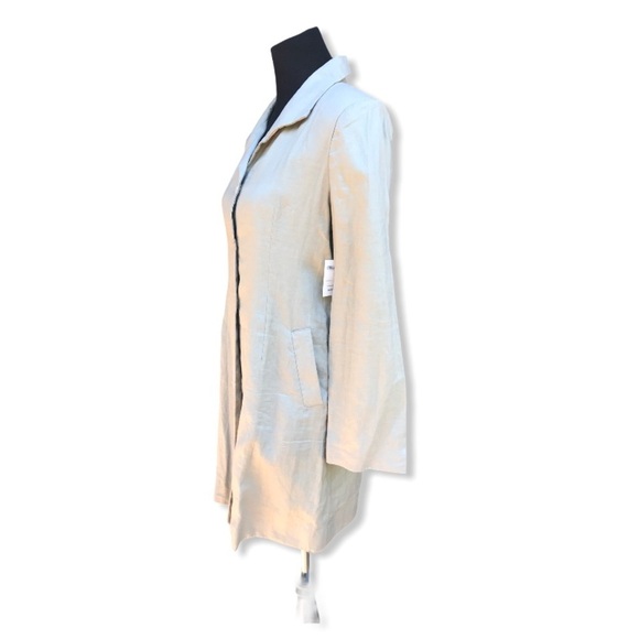 Three Islands Linen Jacket Tan Medium NWT $189 - Picture 2 of 10